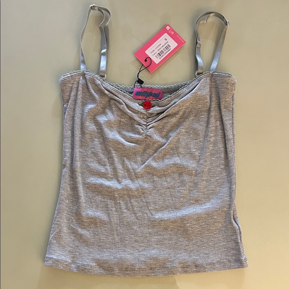 Light Gray Ruched Tank Top-NWT